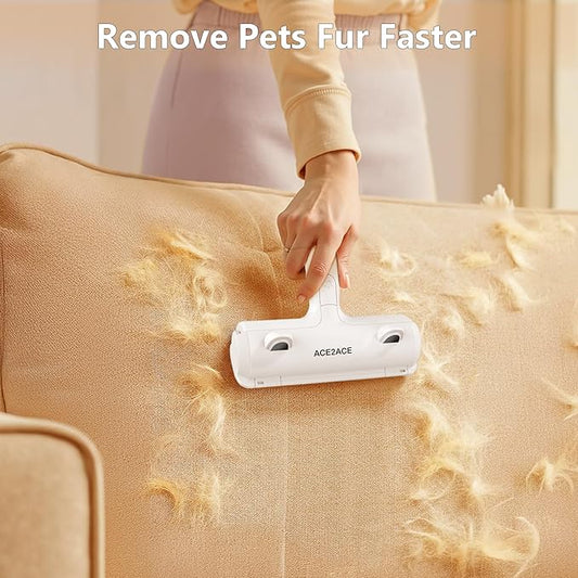 ACE2ACE Pet Hair Removal Tool, Reusable Lint Roller for Pet Hair, Self Clean Cat Hair Remover with Dust Bin, Dog Hair Remover for Couch, Furniture, Carpet, Sofa and Bedding