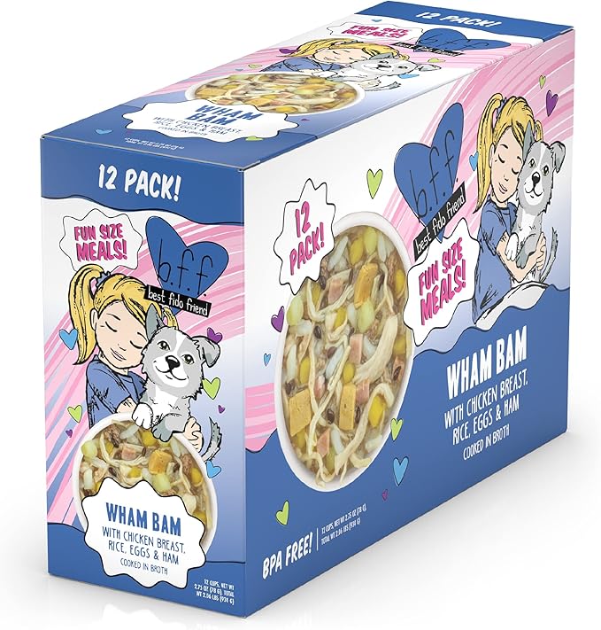 Weruva Best Fido Friend Fun Size Meals for Dogs, Wham Bam, 2.75oz Cup, Pack of 12