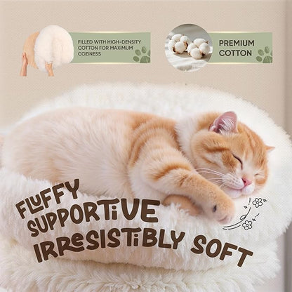 Cat Desk Bed with 360° Rotation & Height Adjustment, 60LB Capacity – Ultra-Plush Desk Mounted Perch Attachment, Table Cat Bed for Computer Desk, Washable Fluffy Hammock