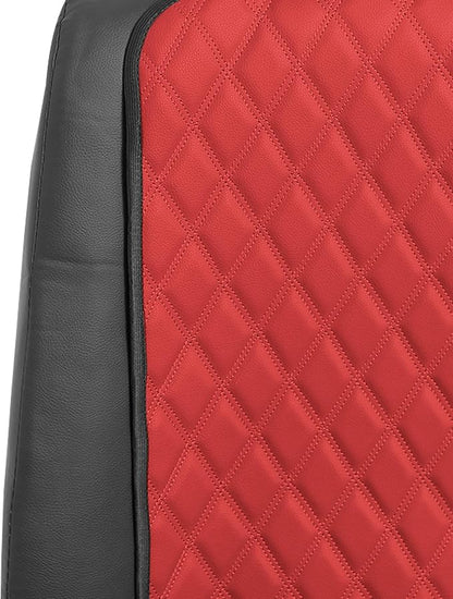 FH Group Car Seat Cushion – Faux Leather Single Front Seat Cover with Front Pockets, Airbag Compatible, Universal Fit Car Seat Cushion for Driver or Passenger Seat, SUV, Truck, Sedan & Van – Red