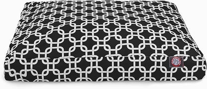 Black Links Small Rectangle Indoor Outdoor Pet Dog Bed With Removable Washable Cover By Majestic Pet Products