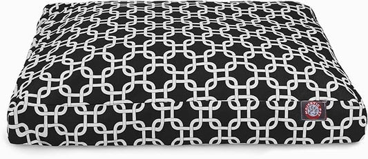 Black Links Small Rectangle Indoor Outdoor Pet Dog Bed With Removable Washable Cover By Majestic Pet Products