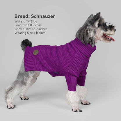 cyeollo 4XL Dog Sweater,Pullover Turtleneck for Large Dogs Classic Knitwear Fall Winter Cold Weather Dog Clothes for Giant Breed Warm Pet Apparel Large Big Dogs Sweaters Male, Purple XXXXL