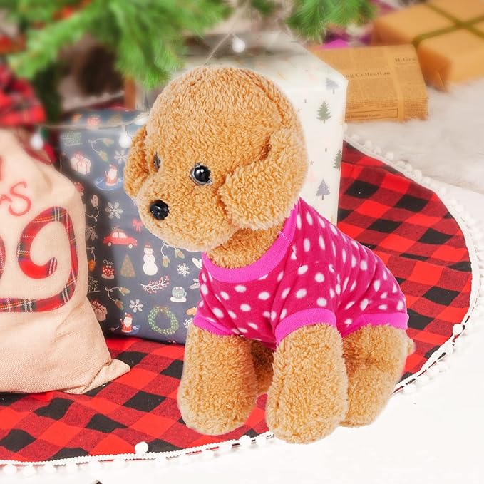 Rbenxia 4 Pieces Dog Fleece Sweaters Puppy Warm Sweater Doggie Sweatshirt Soft Fleece Dog Pajamas Puppy Clothes Winter Dogs Outfits for Small Dogs Cat Pets (Large)