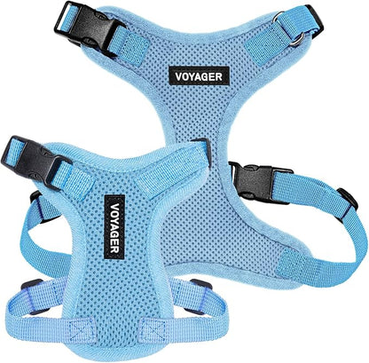 Voyager Step-in Pet Harness - All Weather Mesh, Adjustable Step in Harness for Cats and Dogs by Best Pet Supplies - Baby Blue, XL