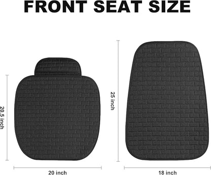 VarCozy Linen Car Seat Covers, Breathable Front Pair Seat Covers for Cars with Non-Slip Protector for All Seasons, Universal Front Seat Covers for Cars, SUVs, Trucks