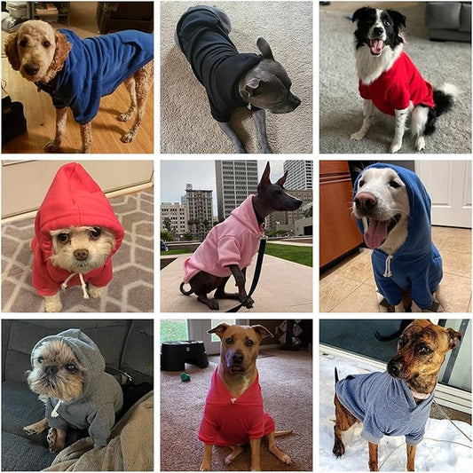 KOOLTAIL Dog Hoodie for Large Medium Small Dogs, Soft and Warm Pet Sweater with Leash Hole and Pocket Boy Girl, Puppy Fall Winter Jacket Clothes,French Pitbull Cold Weather Coat Sweatshirt,Grey XL/XXL