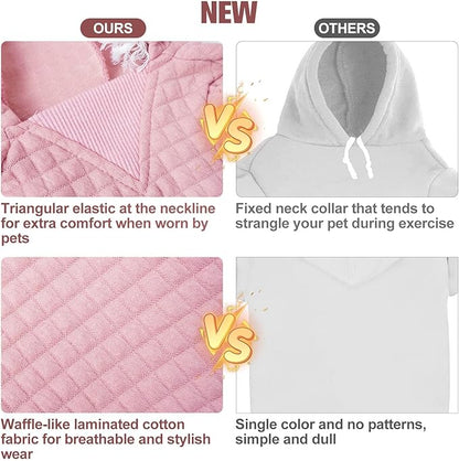 BEAUTYZOO Dog Sweaters for Large Dogs Girls Boys, Warm Winter Dog Hoodie Sweatshirt with Pocket & Leash Hole,Soft Waffle-Like Laminated Cotton Pet Clothes for Big Breeds Indoor Outdoor Cold Weather