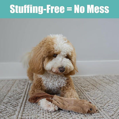 SPOT Skinneeez Beaver Dog Toy – 14" Stuffing-Free Plush Squeaky Dog Toy, Durable Interactive Toy for Small & Medium Dogs, Light to Moderate Chewers, Mess-Free Play