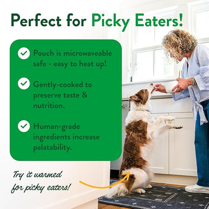 Portland Pet Food Company Fresh Dog Food Pouches - Human-Grade Toppers Wet Meal & Mixers - Grain-Free Limited Ingredient Grandma Ada's Turkey & Yams - Small & Large Breed Puppy & Senior Dogs - 5 Pack