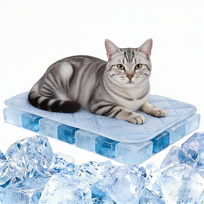 Dog Cooling Mat,Cooling Mat for Dogs, 27.5"x19.6" Cats Cooler Pad, Premium Pets Cool Bed for Crate Kennel, Indoor Cats Cool Sleeping Bed, Q-MAX >0.45, M - 27.5 x 19.6 Inch