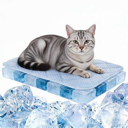 Dog Cooling Mat,Cooling Mat for Dogs, 27.5"x19.6" Cats Cooler Pad, Premium Pets Cool Bed for Crate Kennel, Indoor Cats Cool Sleeping Bed, Q-MAX >0.45, M - 27.5 x 19.6 Inch