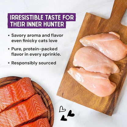 Stella & Chewy's Freeze-Dried Raw Cat & Kitten Food Topper - Magical Dinner Dust - Premium Wild-Caught Salmon & Cage-Free Chicken - Grain-Free, Protein-Rich - Perfect For Picky Eaters - 7 oz