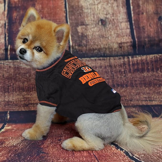 NFL Cincinnati Bengals Dog T-Shirt for Pets, Size Small. Officially Licensed Pet Shirt with Team Logo, Soft Stretchable Comfort Fit Apparel for Dogs & Cats