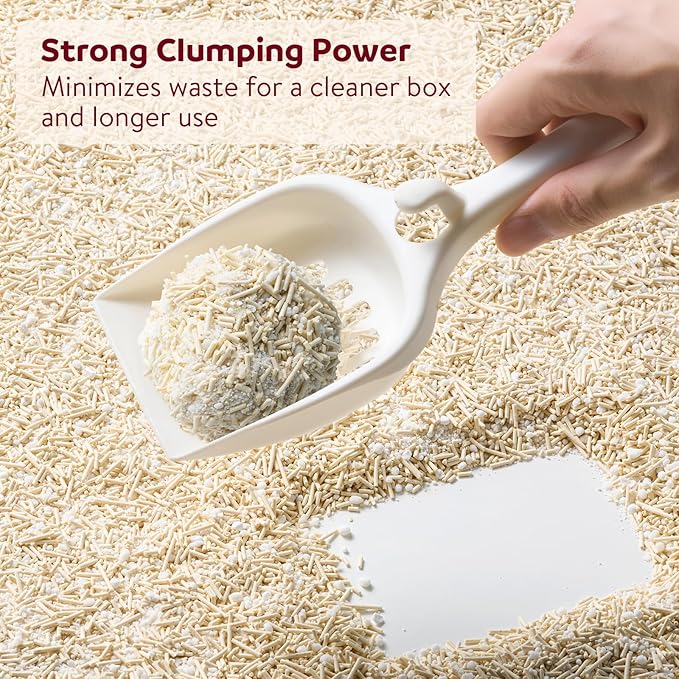 Premium Cassava & Tofu Cat Litter - Natural Ingredients, Quick Clumping, Long-Lasting Odor Control, Easy Scooping, Unscented, Dust-Free, Lightweight Pellets for Cats & Kittens
