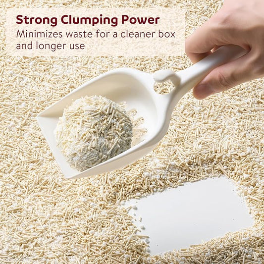 Premium Cassava & Tofu Cat Litter - Natural Ingredients, Quick Clumping, Long-Lasting Odor Control, Easy Scooping, Unscented, Dust-Free, Lightweight Pellets for Cats & Kittens