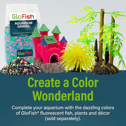 GloFish Aquarium Starter Kit, 6.6 Gallon Fish Tank, Includes Blue & White LED Lights, Tetra Whisper Bio-Bag Filter & Thermometer