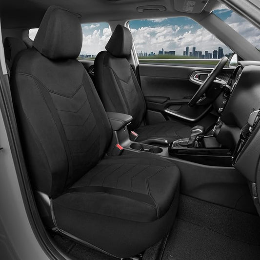 Motor Trend Neoprene Waterproof Seat Covers for Cars, Trucks, & SUV – Black Automotive Interior Protectors - Rear Split Bench Protector for Kids Dogs & Pets – Forros para Asientos de Carro