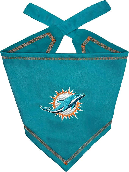 Pets First NFL Miami Dolphins TIE Bandana, Large/X-Large. Dog Bandana Scarf Bib for Pet Cat Dog. The Ultimate Game-Day, Party Bandana