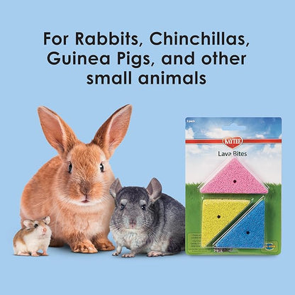 Kaytee Lava Bites Chew Toy for Chinchillas, Hamsters and Gerbils, 3 Pack