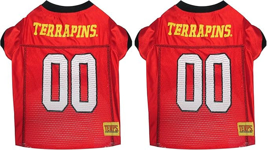 NCAA College Maryland Terrapins Mesh Jersey for Dogs & Cats, Medium. Licensed Big Dog Jersey with Your Favorite Football/Basketball College Team (Pack of 2)
