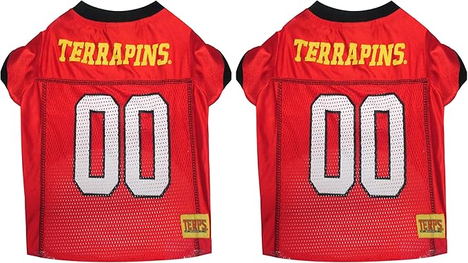 NCAA College Maryland Terrapins Mesh Jersey for Dogs & Cats, Large. Licensed Big Dog Jersey with Your Favorite Football/Basketball College Team (Pack of 2)