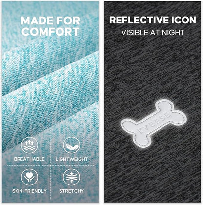 KYEESE 2Pack Dog Shirt, Lightweight Sun Protection Sleeveless Dog T Shirts for Small Dogs Boy, Breathable Pet Reflective Tank Top Summer Dogs Clothes for Outdoor Walking, Grey+Sky Blue, L