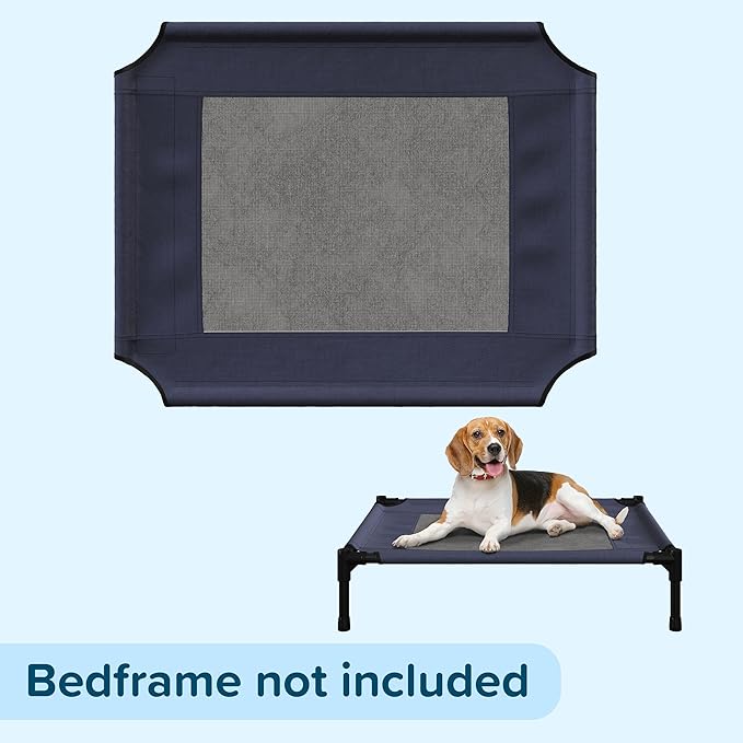 Elevated Dog Bed Cover - 30x24-Inch Replacement Pet Bed Cover with Mesh Panel - for Indoor/Outdoor Use - Dog Cot Not Included by PETMAKER (Blue)