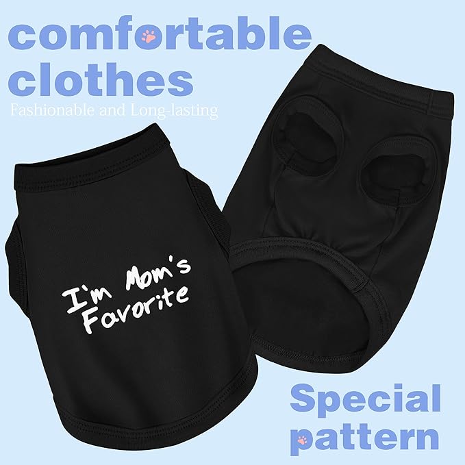 Cozy Sleeveless Canine Wear Dog Clothes, Soft, Lightweight, and Breathable Cotton Dog Shirt with I'm Mom's Favorite Print.Vest Tank Top Ideal for Small, Medium, and Large Breeds Rose Red L