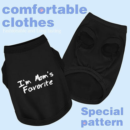 Cozy Sleeveless Canine Wear Dog Clothes, Soft, Lightweight, and Breathable Cotton Dog Shirt with I'm Mom's Favorite Print.Vest Tank Top Ideal for Small, Medium, and Large Breeds Rose Red S