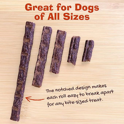 Organic Dog Jerky Treats - Chicken & Rice Dog Training Treats - Soft Jerky Rolls for Dogs - 5 oz, 142g, High Protein, Large Breed, All Life Stages