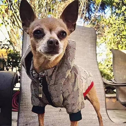 Dog Hoodie Luxury Winter Small Dog Jacket Clothes Classic Designer French Bulldog Teddy Pug Puppy Clothes(S)