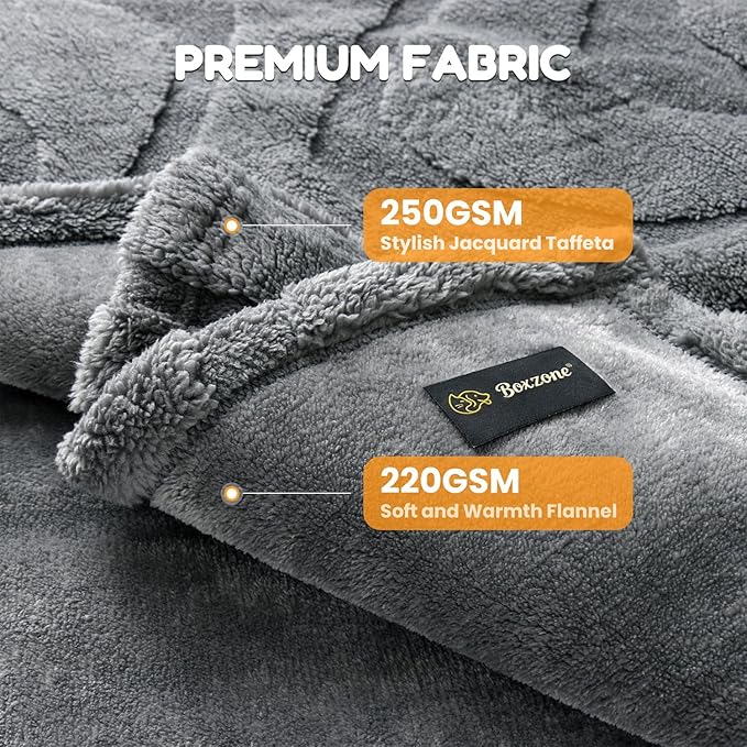 Waterproof Dog Blanket for Couch – Double Sided Washable Cat Puppy Blanket, Durable Furniture Protector for Dogs and Cats, Grey L(60×50)"
