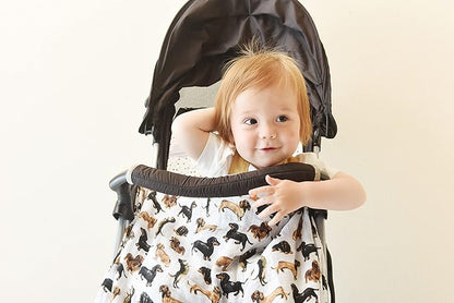 Mud Pie Dachshund Print Baby Swaddle Blanket, 47" x 47"