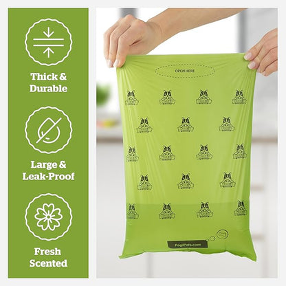 Pogi’s Dog Poop Bags – Leak-Proof & Extra Thick Pet Waste Bags (Fresh Scent, 10 Rolls, 150-Count)
