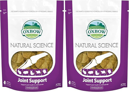 Oxbow Natural Science Joint Support,Anti Inflammatory Supplement for Rabbit & Guinea Pig,Oxbow Timothy Hay,Made with Glucosamine,Turmeric,& Yucca,Made in USA,4.2 oz Bag,(Pack of 2)