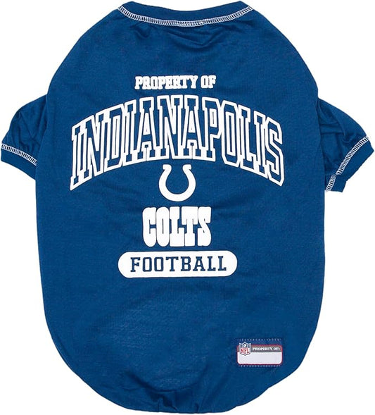 NFL Indianapolis Colts Dog T-Shirt for Pets, Size Large. Officially Licensed Pet Shirt with Team Logo, Soft Stretchable Comfort Fit Apparel for Dogs & Cats