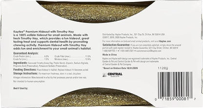 Kaytee Premium Timothy Treat Hideout For Pet Hamsters, Gerbils, and Mice, Small