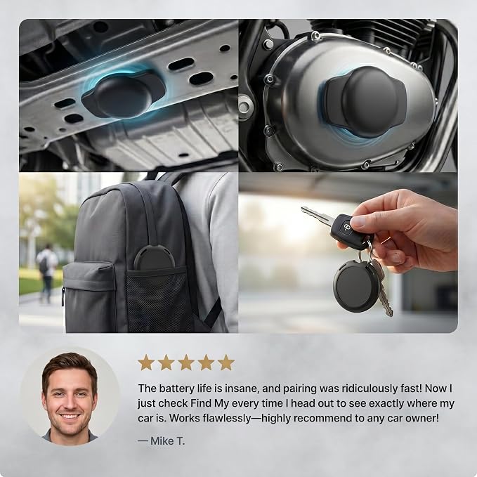 2 Pack GPS Tracker for Vehicles No Subscription Real Time Global Tracking | Devices Cars Hidden Car Tracker Work with Apple Find My(iOS Only)Magnetic Case Waterproof No Monthly Fee or SIM Card Required
