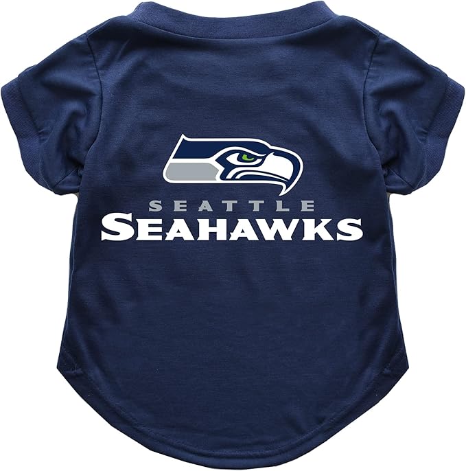 Littlearth NFL Seattle Seahawks Pet T-Shirt, Team Color, X-Small