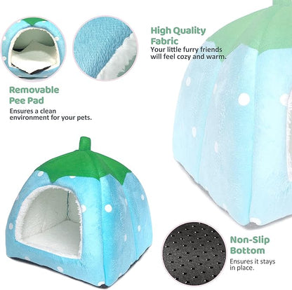 Guinea Pig Hideout Bed Dwarf Rabbit House Cave Accessories Cozy Hide-Out for Little Bunny Hedgehog Ferret Chinchilla&Other Small Animals