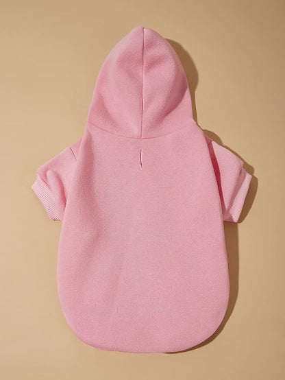 QWINEE Basic Dog Hoodie Sweatshirt Puppy Sweater Warm Cat Costumes Pet Clothes for Chihuahua Puppy Kitten Small Medium Dogs Light Pink Small