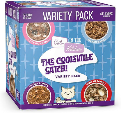 Weruva Cats in The Kitchen, The Coolsville Catch! Variety Pack, 6oz Can (Pack of 12)