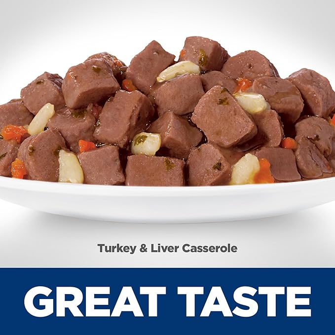 Hill's Science Diet Adult 1-6 Wet Cat Food, Turkey & Liver, 2.8 oz. Pouches, 24-Pack
