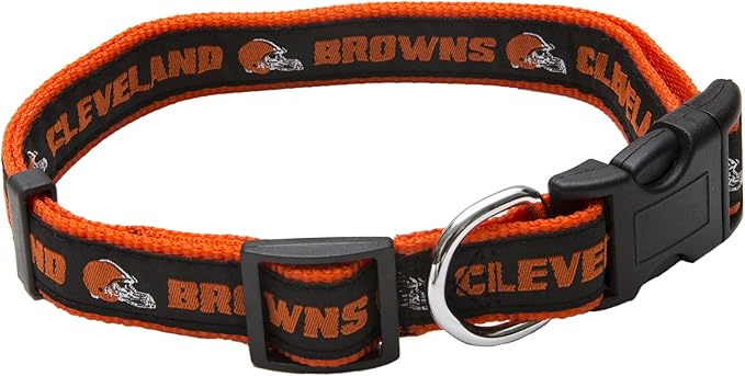 Pets First NFL Cleveland Browns Licensed PET COLLAR, Large - Heavy-Duty, Strong, and Durable Dog Collar. Available in 31 Football Teams and 4 Sizes