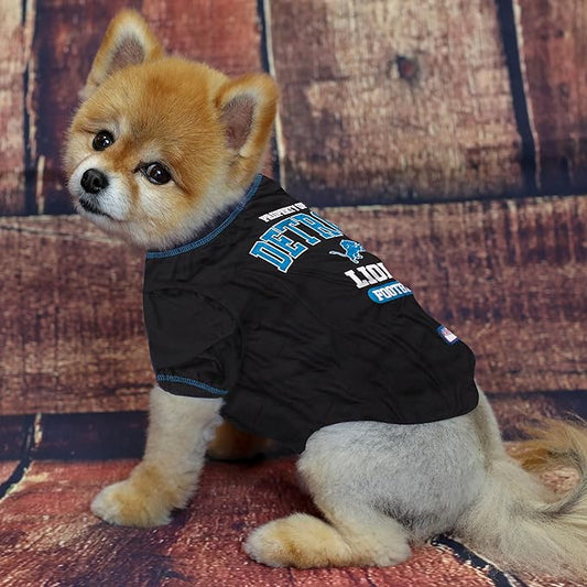 NFL Detroit Lions Dog T-Shirt for Pets, Size Medium. Officially Licensed Pet Shirt with Team Logo, Soft Stretchable Comfort Fit Apparel for Dogs & Cats