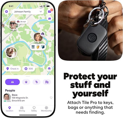 Life360 Tile Pro - Powerful Bluetooth Tracker, Key Finder and Item Locator for Keys Bags, and More. Both iOS and Android Compatible. Phone Finder. 4-Pack (Black/White)