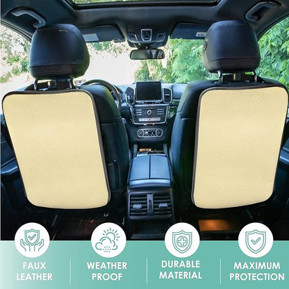 FH Group Faux Leather Seat Back Kick Protectors, Heavy Duty Car Kick Mats for Kids – 2-Pack Back Seat Protector for Driver and Passenger Seat, Waterproof Protection from Dirt, Mud, Easy to Clean