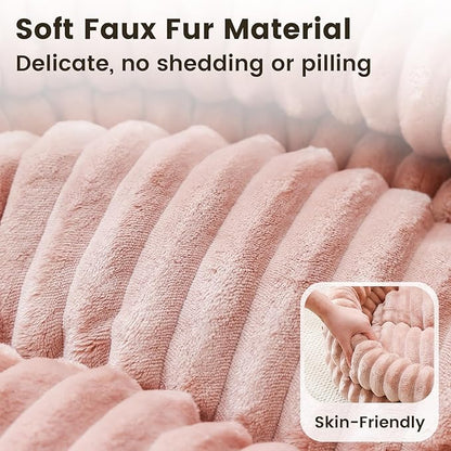 Cat Beds for Indoor Cats, Machine Washable Orthopedic Donut Dog Bed for Small Dogs, Fluffy Warm Thermal Round Pet Bed with Anti-Slip Bottom for Puppy and Kitten, Dark Pink, 20"x20"x6.5"