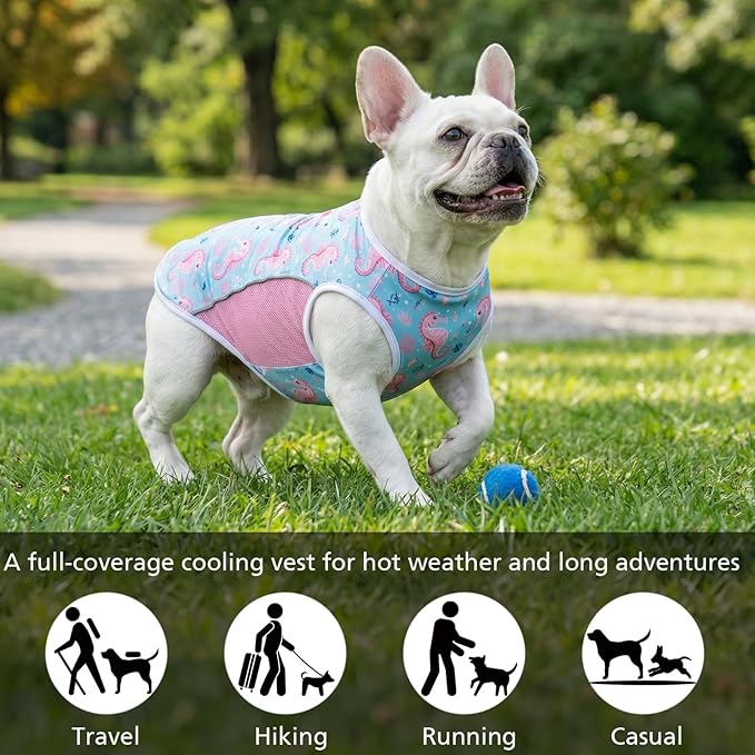 UPF 50+ Sun Protection Dog T-Shirt, 2 Pack Lightweight Sleeveless Dog Vest for Medium Large Dogs Girl – Reflective Strips, Quick-Dry Pet Apparel, Sports Fan Shirt P23ST00513XXXL